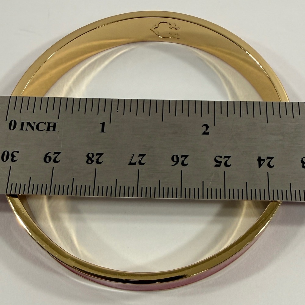 C. Wonder Bangle Bracelet Women's Pink Gold Tone Enamel Preppy Chic Jewelry - Picture 8 of 8
